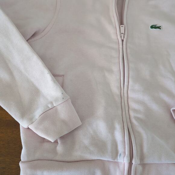 Lacoste sport hoodie zip hooded long sleeve sweater jacket kids size 8 GUC - Picture 3 of 6